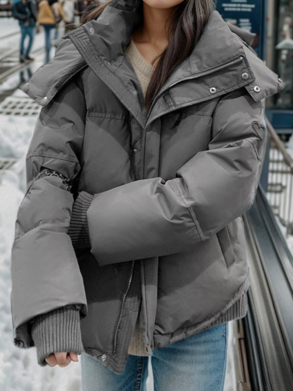 Women's Puffer Jacket – Oversized Hooded
