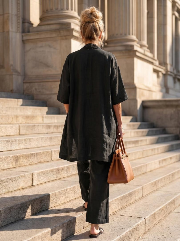 Women's Solene Linen Set in Red | Invictora.com