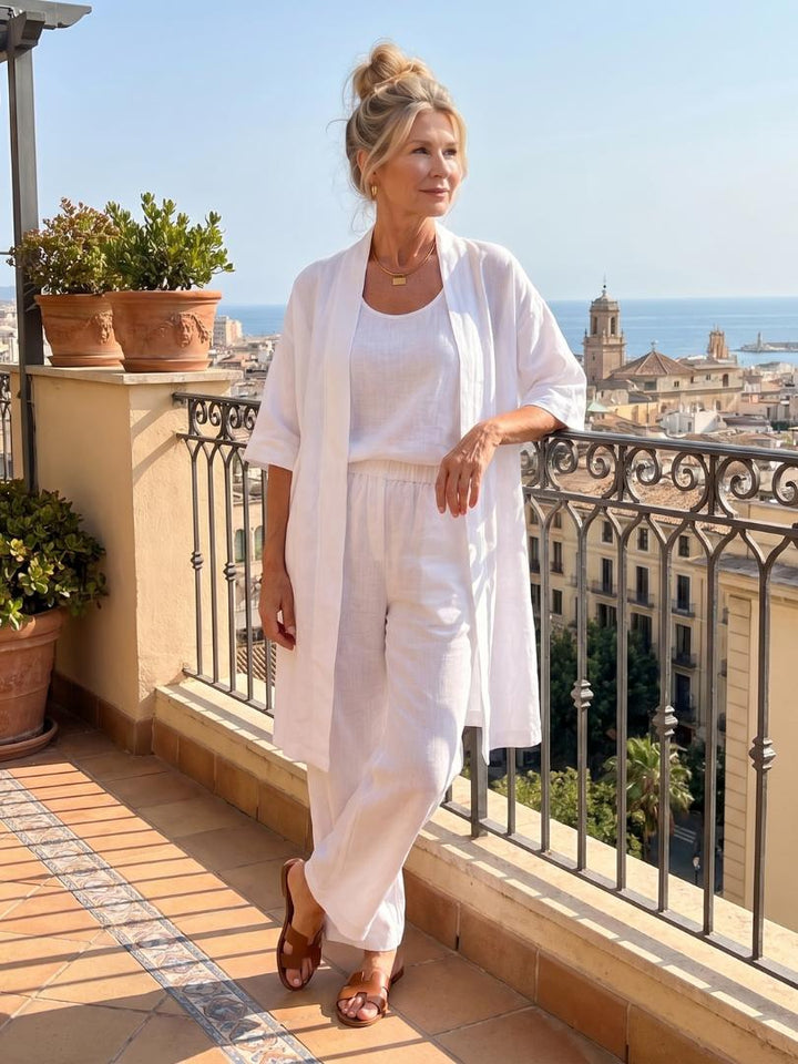 Women's Solene Linen Set in Black | Invictora.com
