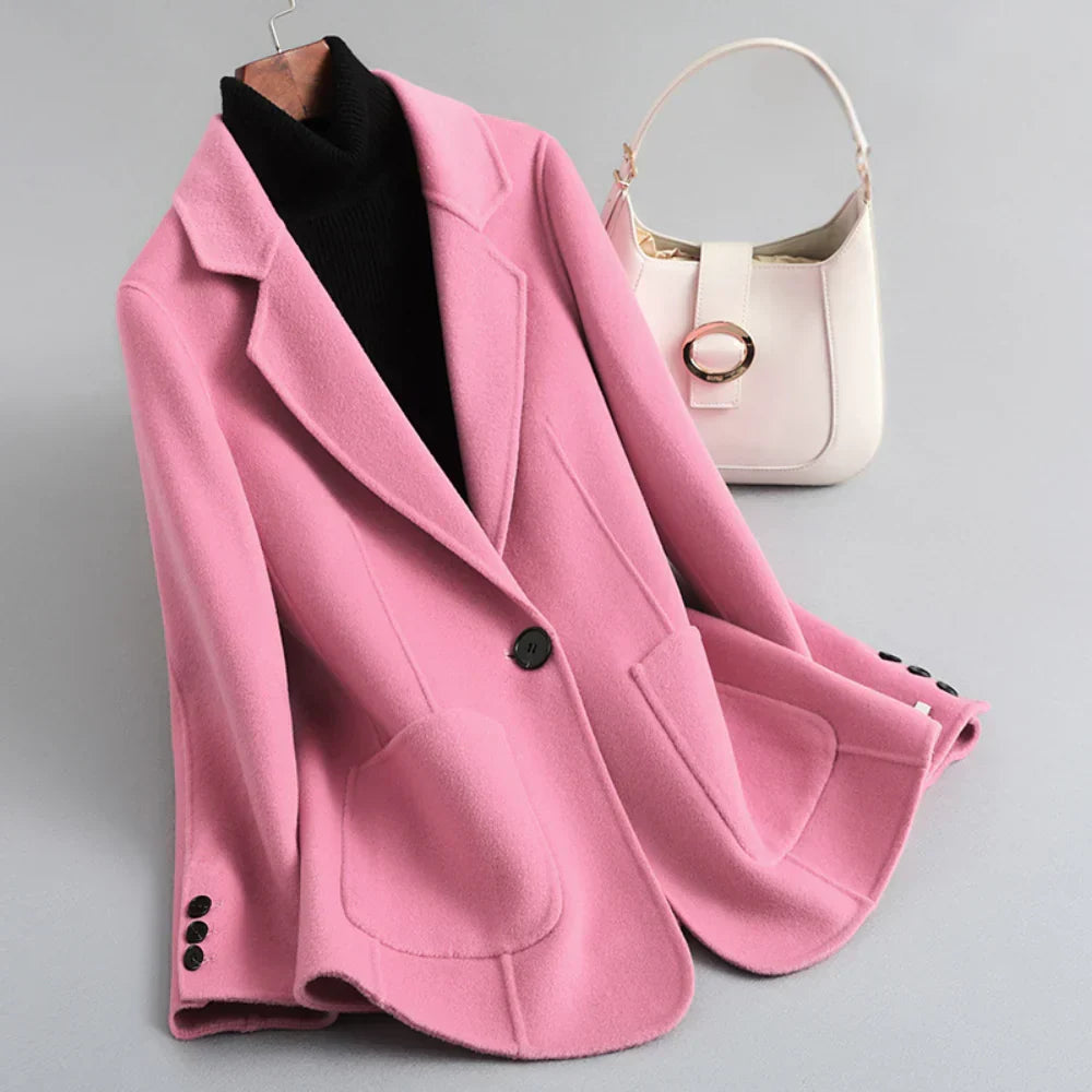 Women's Rennly Wool Blazer Jacket in Ivory White | Invictora.com