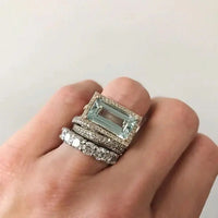 Women's Azure Statement Ring Set