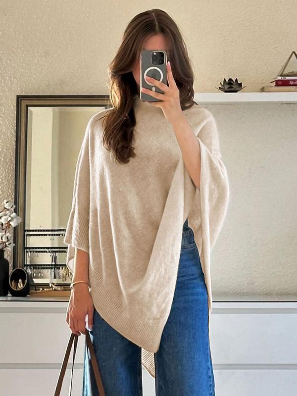 Women's Élise Knit Cape in Ivory | Invictora.com
