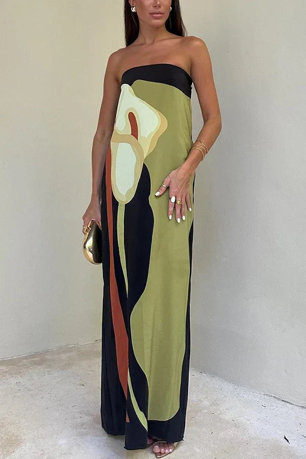 Women's Adonya Floral Maxi Dress in Green | Invictora.com