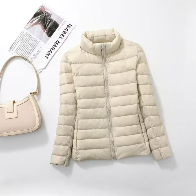 Women's Donita – Elegant Lightweight Quilted Spring Jacket in Light Blue | Invictora.com