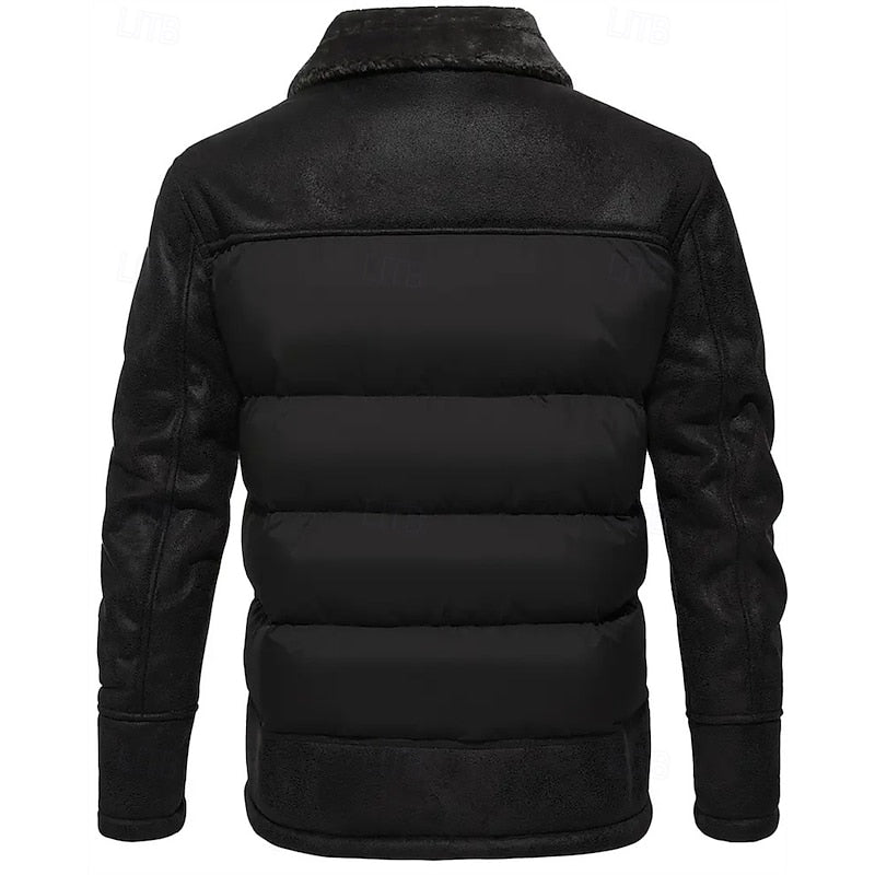 Soft-Collar Quilted Puffer Jacket with Full-Length Zip