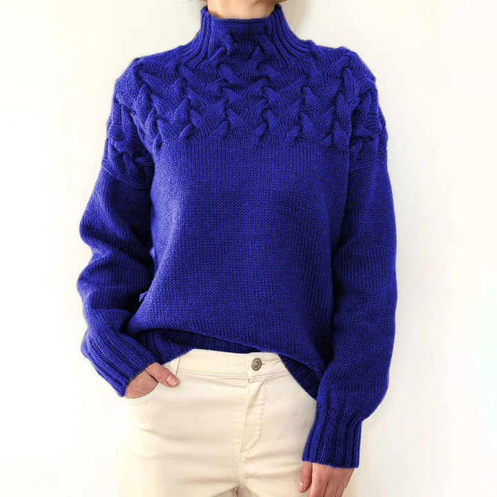 Women's Jumper – Cable-Knit Roll-Neck Relaxed