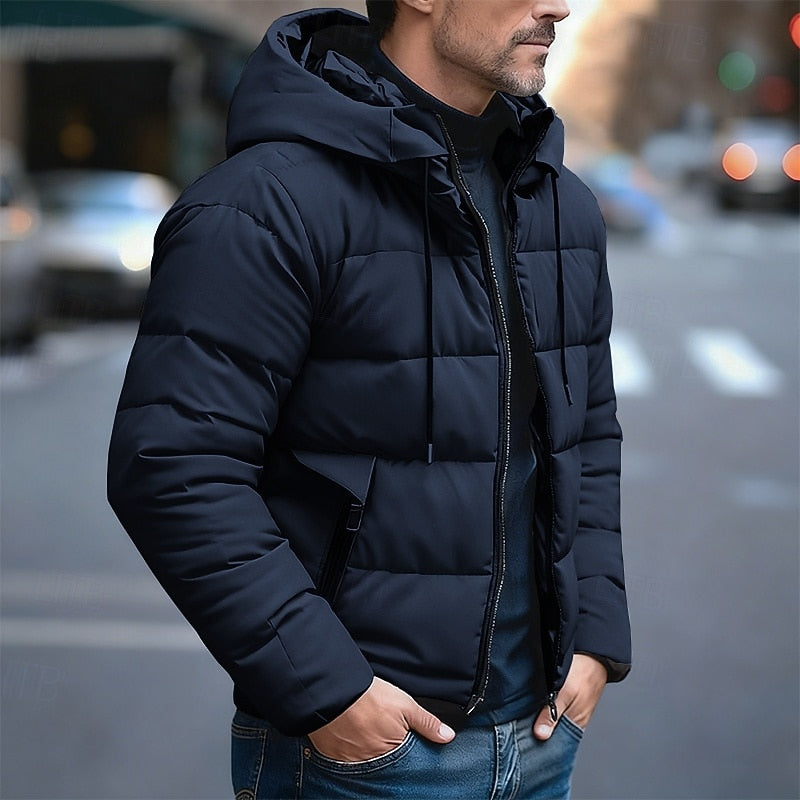 Drawstring-Hood Quilted Puffer Jacket in a Regular Fit