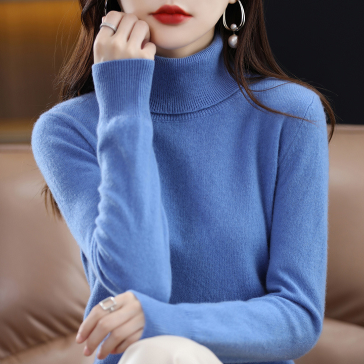 Women's Elena Cashmere Turtleneck in Black | Invictora.com