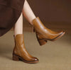 Women's Block Heel Ankle Boots – Side Zip