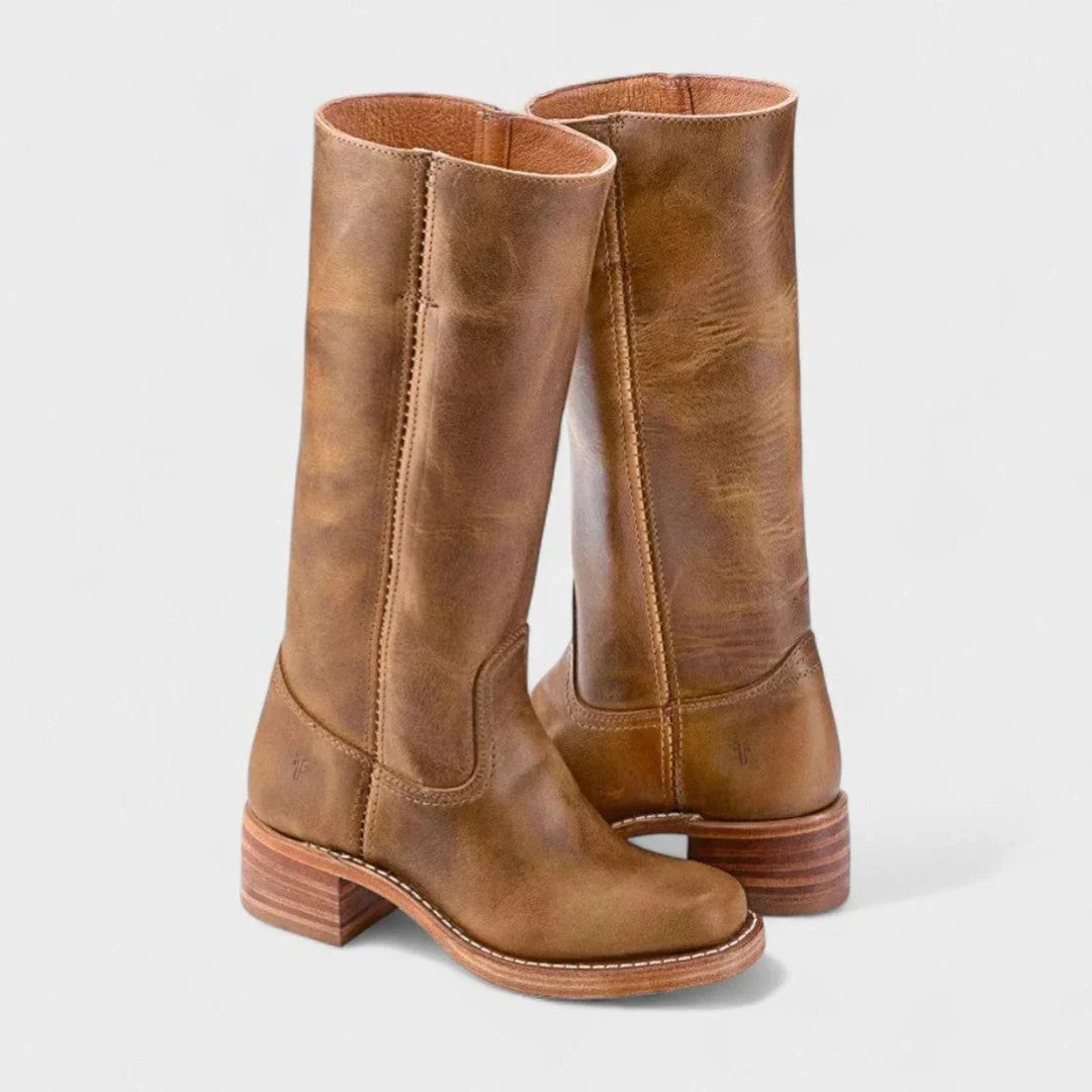Women's Block Heel Knee High Western Boots