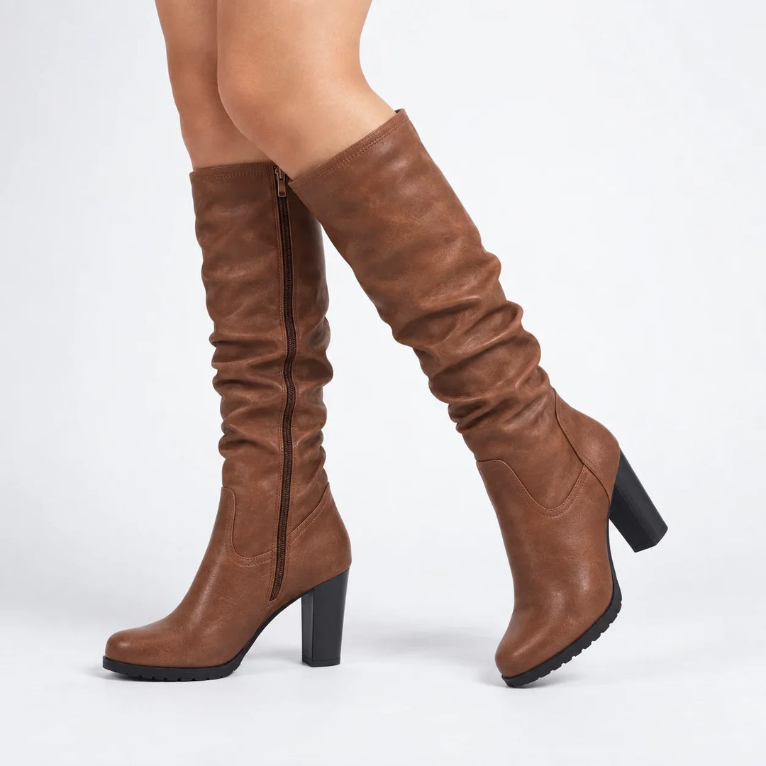 Women's Knee High Winter Boots – Chunky Block Heel
