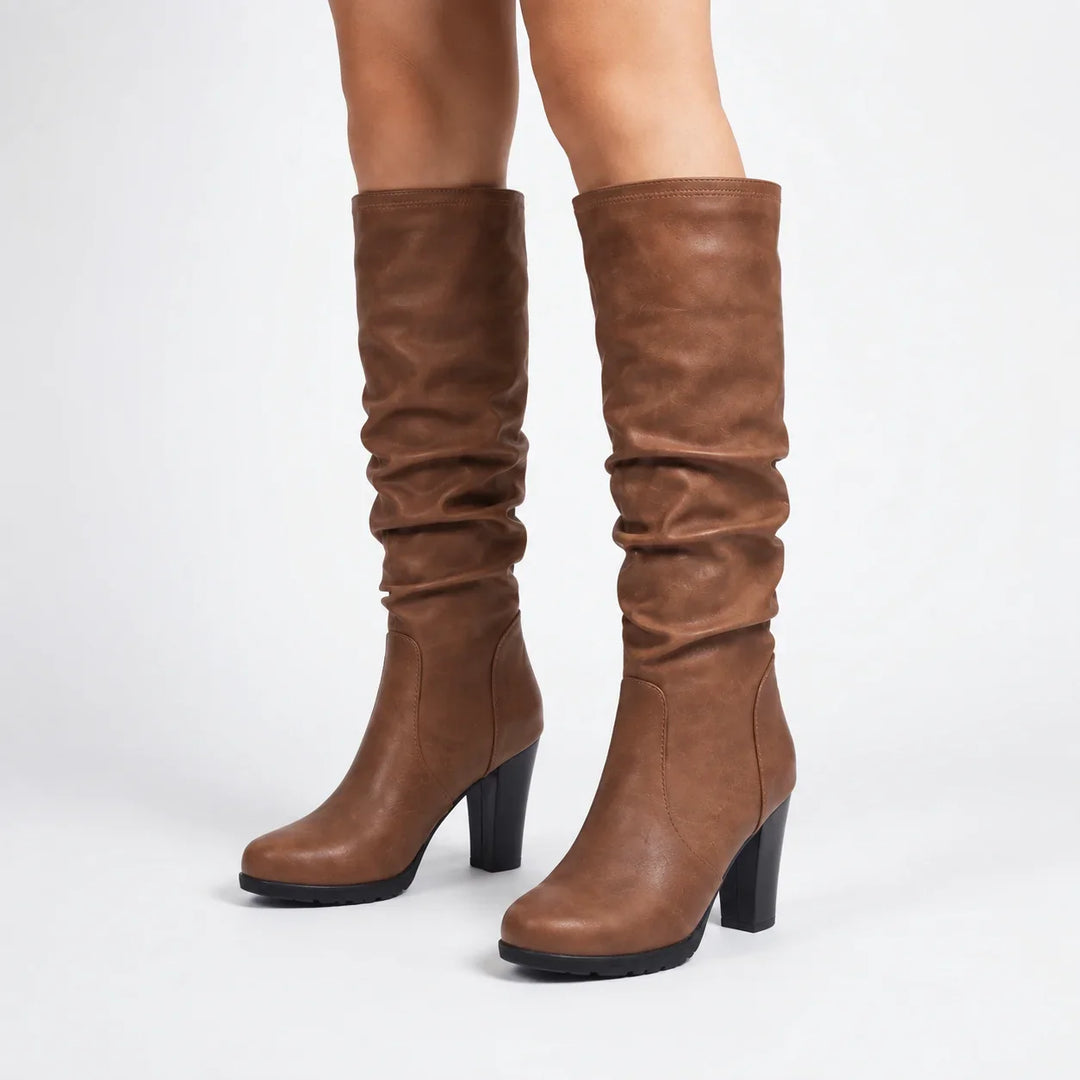 Women's Knee High Winter Boots – Chunky Block Heel