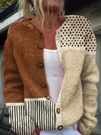 Women's Button-Down Polka Dot Cardigan Sweater