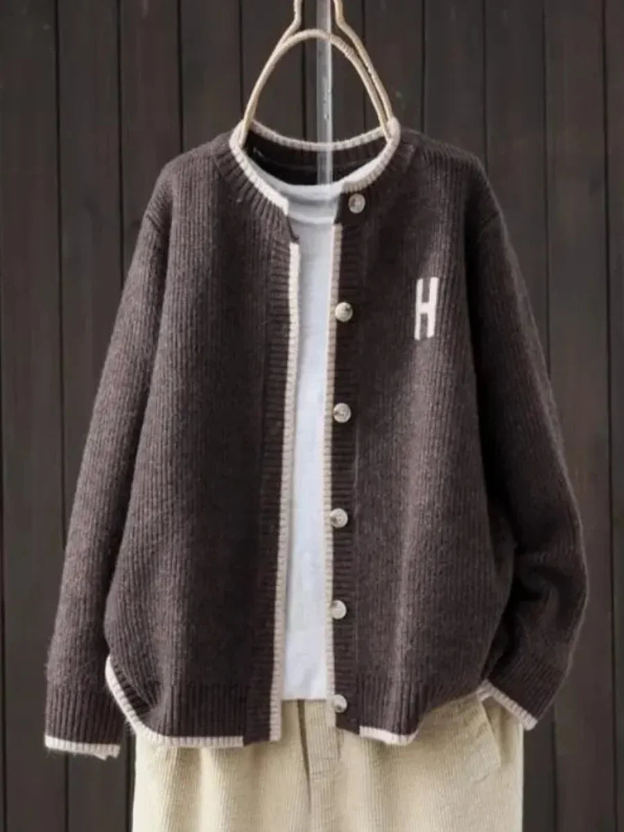 Women's Button-Down Ribbed Knit Cardigan