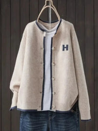 Women's Button-Down Ribbed Knit Cardigan