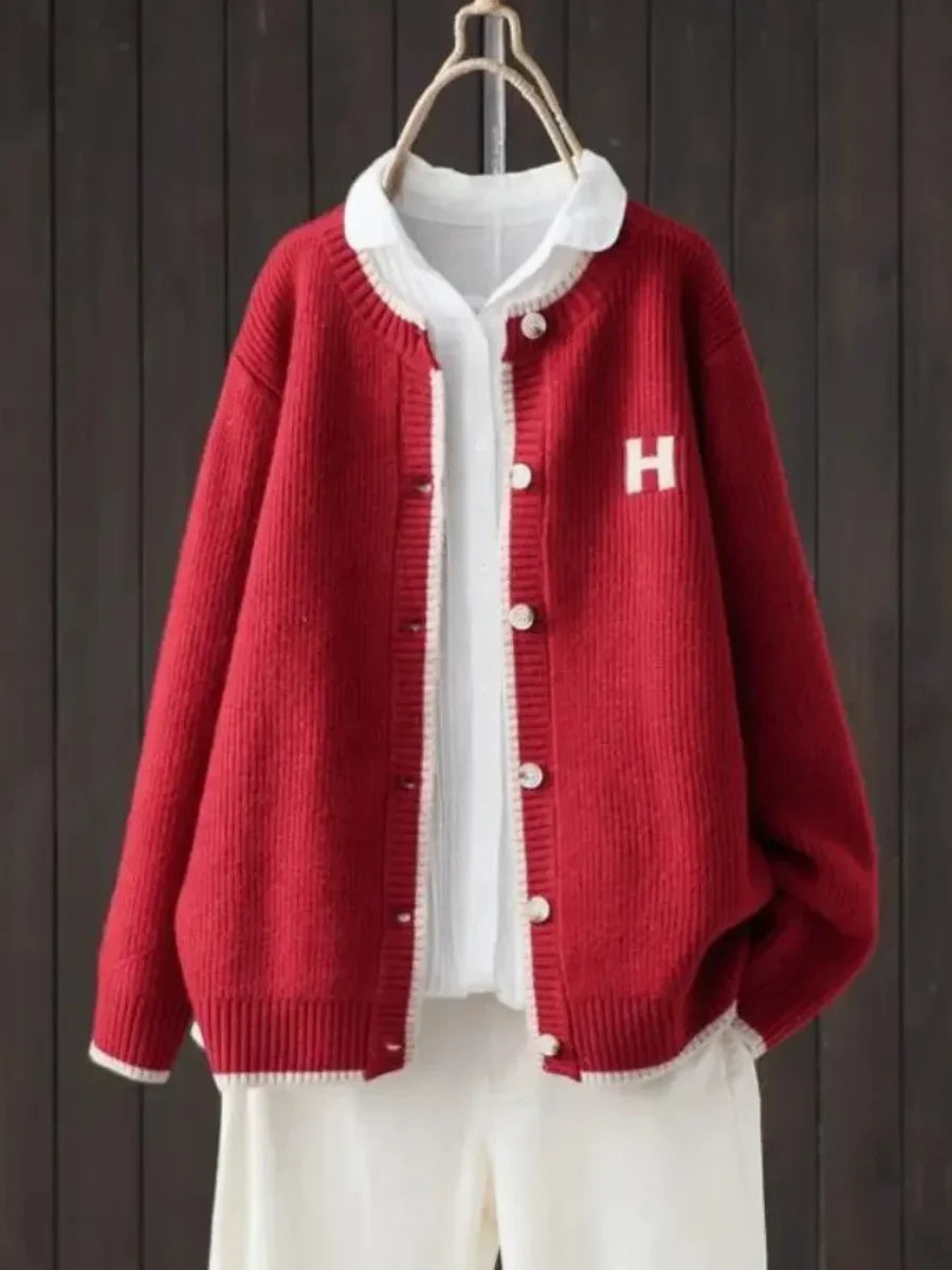 Women's Button-Down Ribbed Knit Cardigan