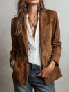 Women's Button-Down Suede Blazer