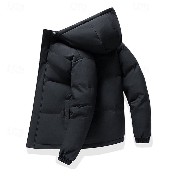 Relaxed Padded Jacket with Adjustable Hood and Roomy Pockets