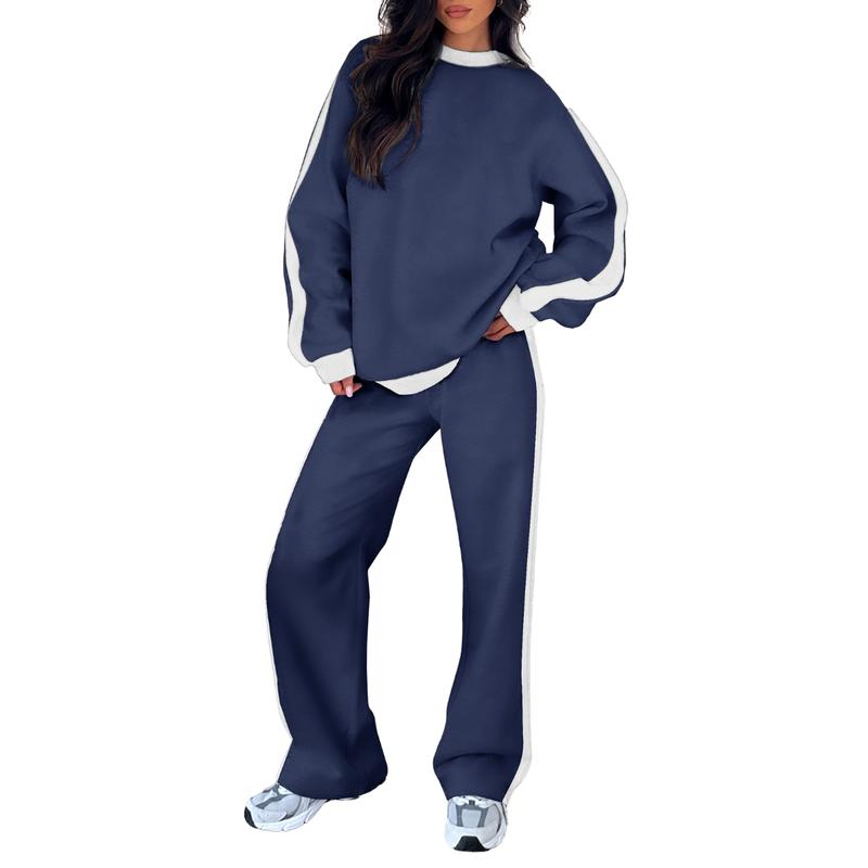 Women's Two-Piece Set – Striped Two-Piece Lounge Set