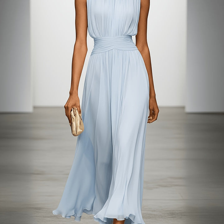 Women's Arabella - Pleated Maxi Wedding Guest Dress With Ruched Waist product image | Invictora.com
