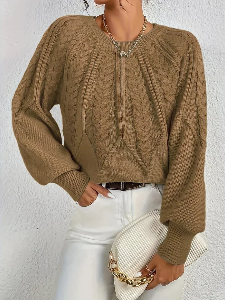 Women's Cable Knit Sweater – Crew Neck