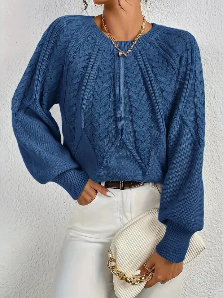 Women's Cable Knit Sweater – Crew Neck