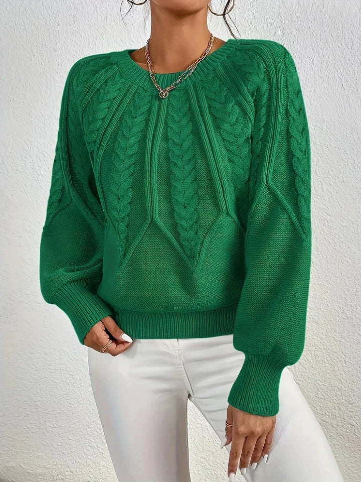 Women's Cable Knit Sweater – Crew Neck