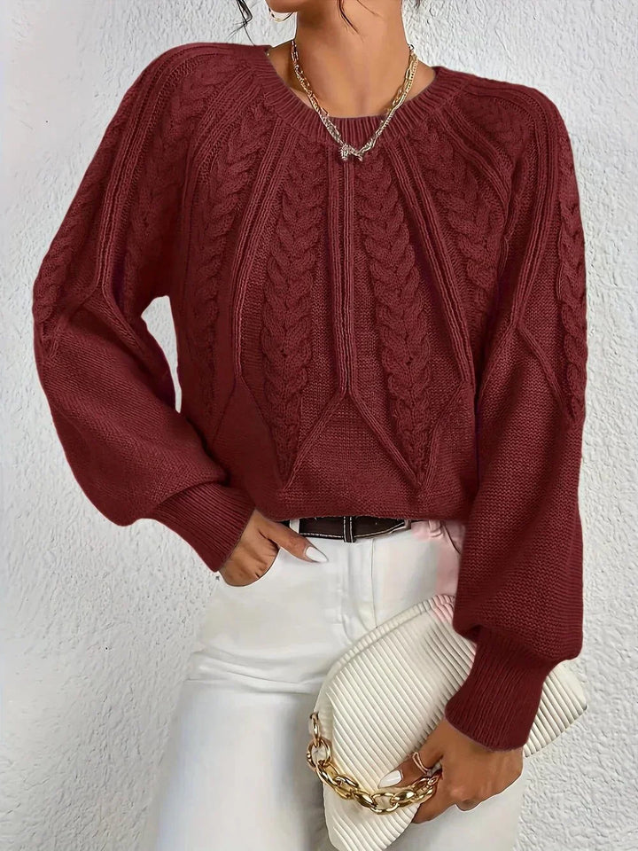 Women's Cable Knit Sweater – Crew Neck