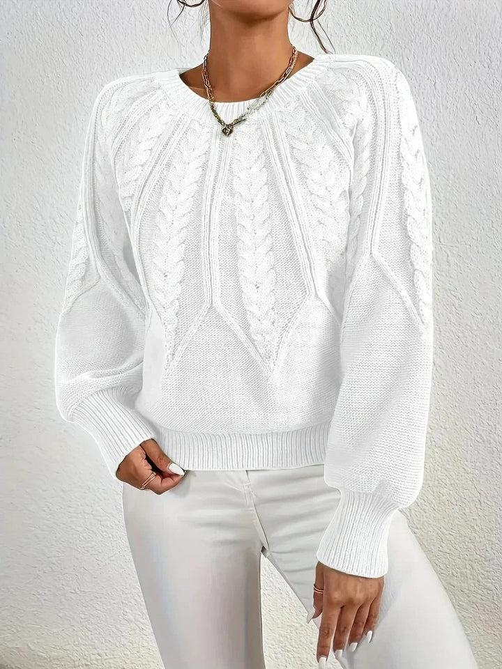 Women's Cable Knit Sweater – Crew Neck