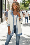 Women's Denim Jacket – Knit Body & Button Front
