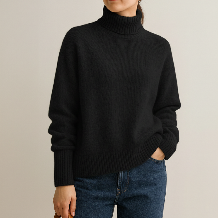 Women's Jessie Turtleneck Sweater in Beige | Invictora.com