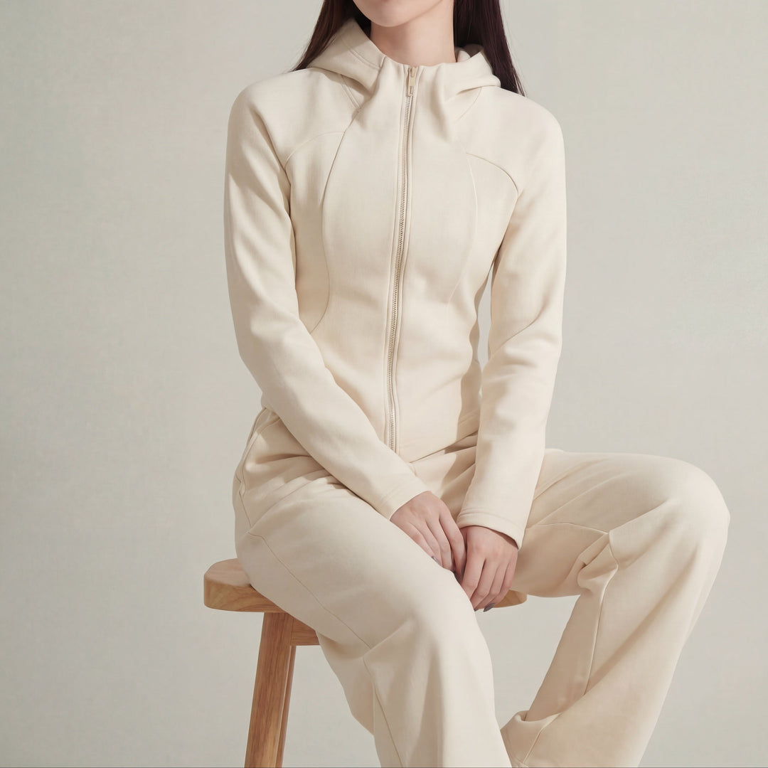 Women's Rhea Brushed Knit Set in Beige | Invictora.com