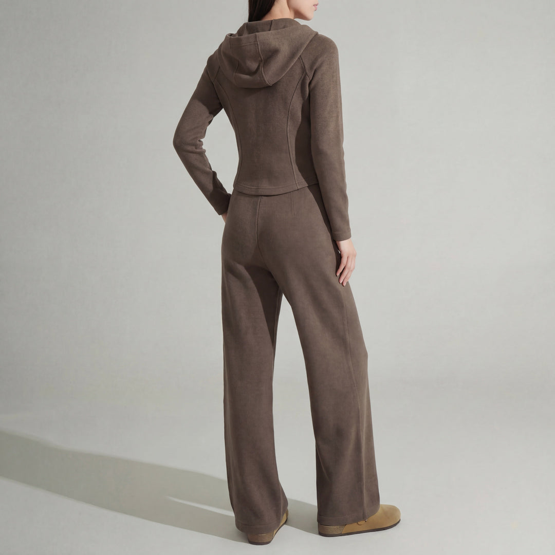 Women's Rhea Brushed Knit Set in Brown | Invictora.com