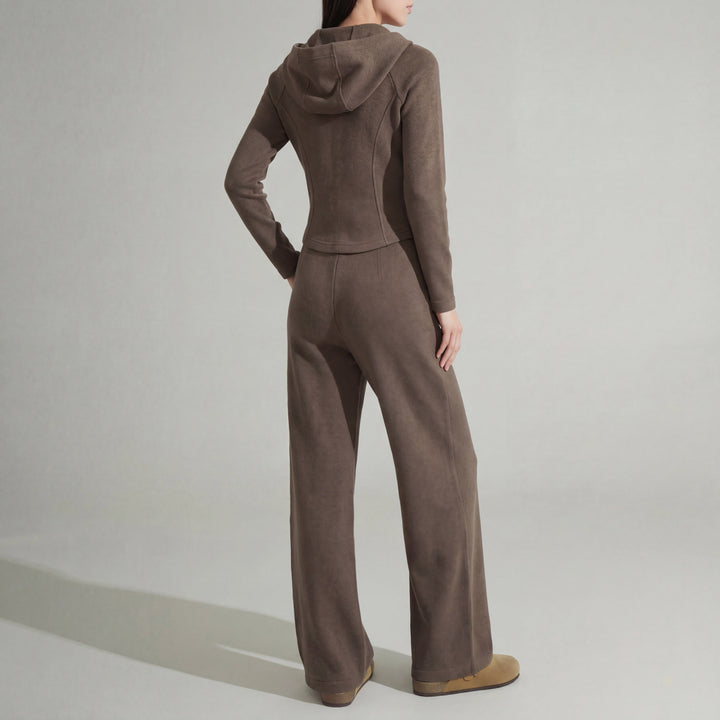 Women's Rhea Brushed Knit Set in Brown | Invictora.com