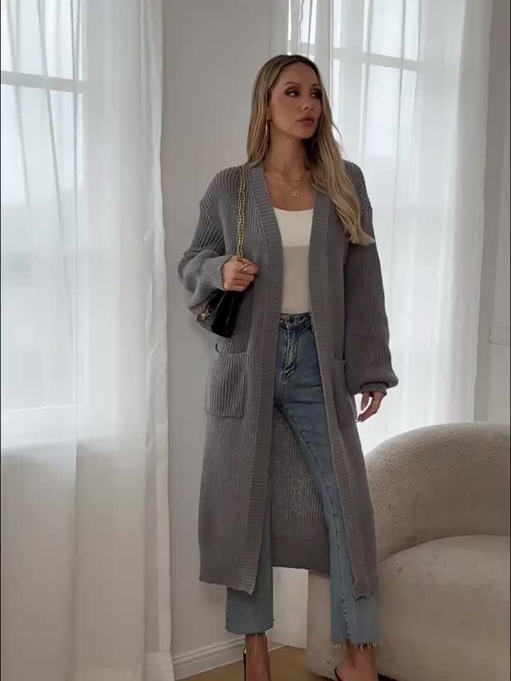 Women's Relaxed V-Neck Button-Up Cardigan