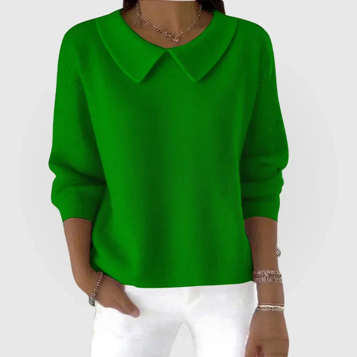 Women's Rounded Knit Collared Jumper