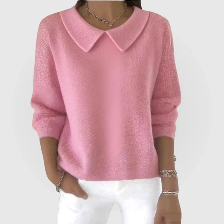 Women's Rounded Knit Collared Jumper