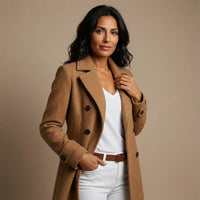Women's Wool Coat, Straight Fit Winter Warmth