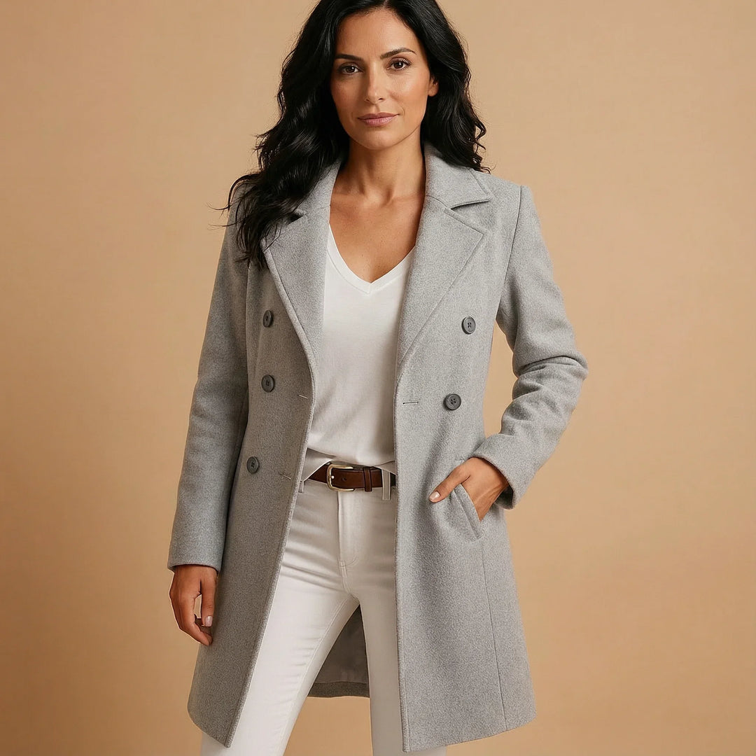 Women's Wool Coat, Straight Fit Winter Warmth