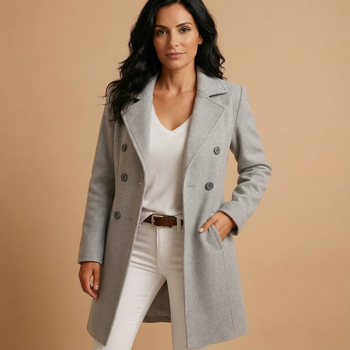 Women's Wool Coat, Straight Fit Winter Warmth