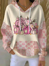 Women's Oversized Pumpkin Patchwork Hooded Knitted Jumper