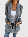 Women's Check Tweed Button-Front Blazer – Patch Pockets