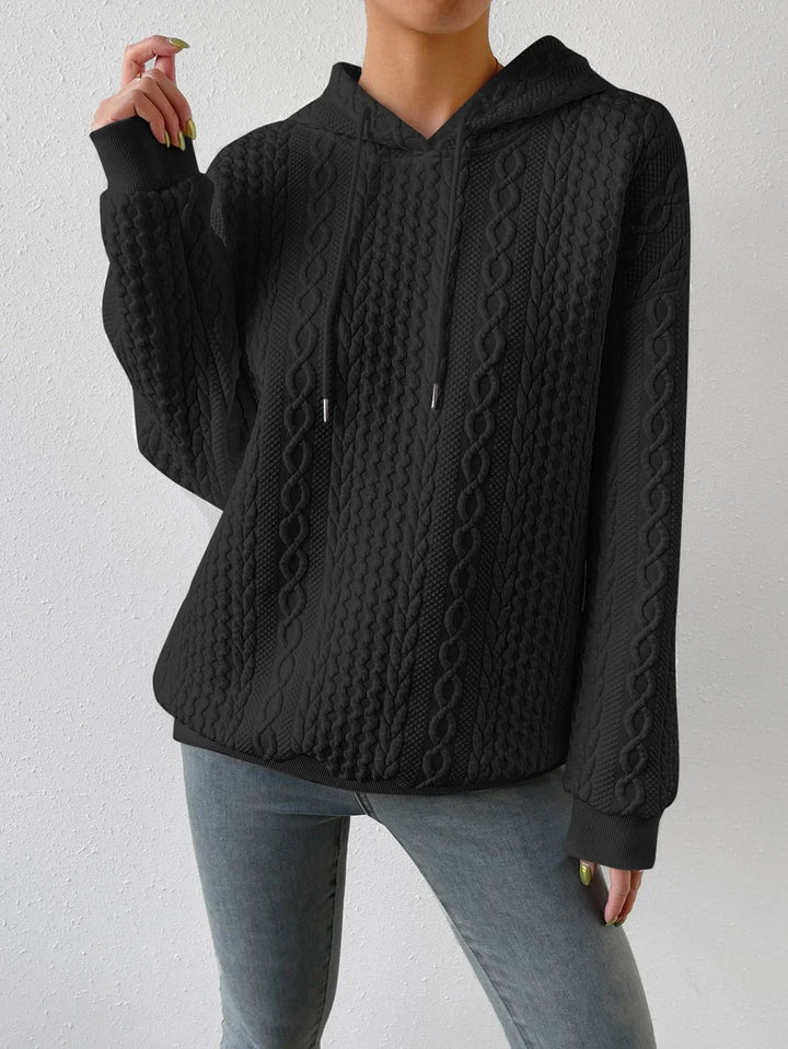 Women's Knitted Jumper, Cable Knit Oversized Hooded