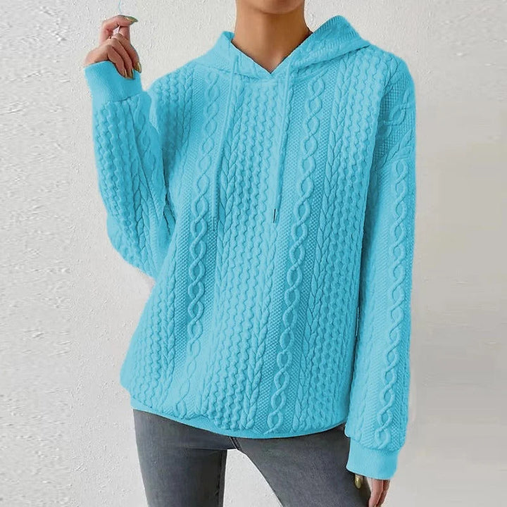 Women's Knitted Jumper, Cable Knit Oversized Hooded
