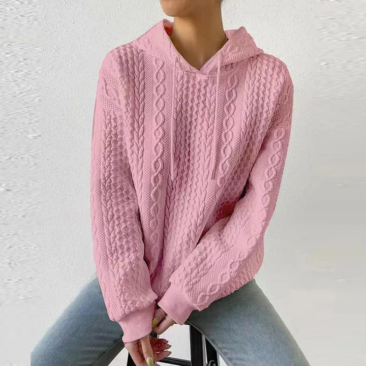 Women's Knitted Jumper, Cable Knit Oversized Hooded