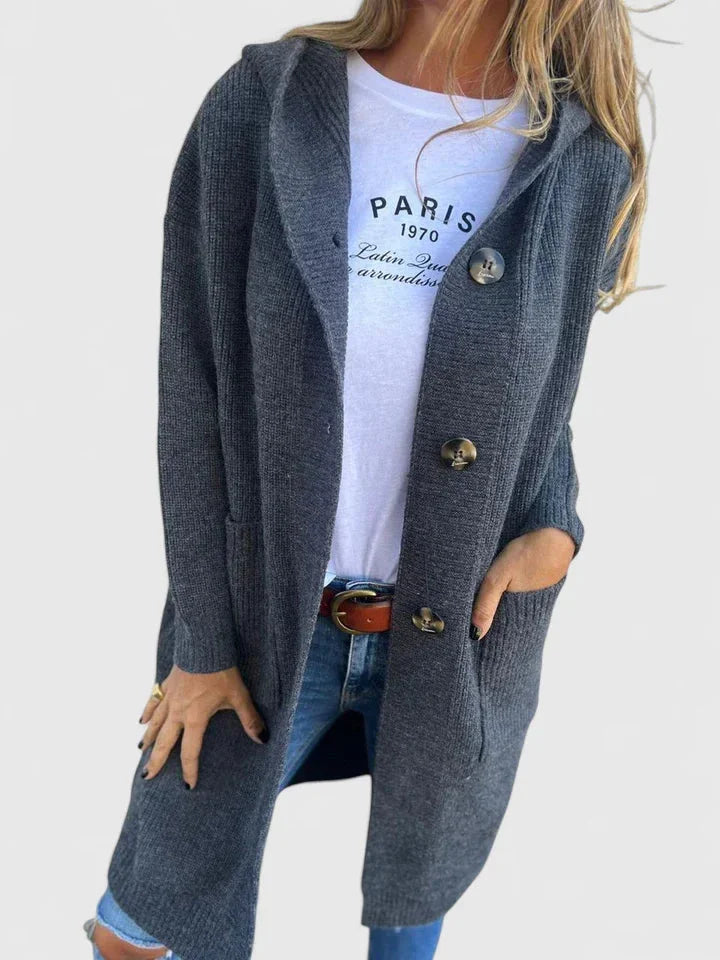 Women's Longline Button-Front Cardigan – Pockets
