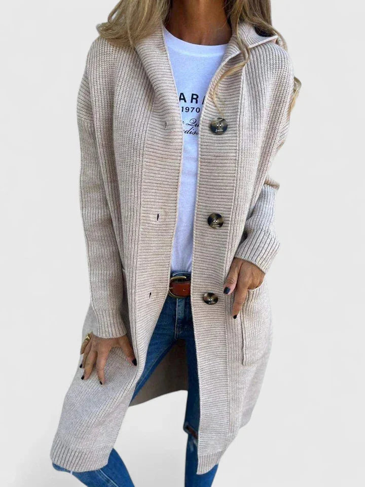 Women's Longline Button-Front Cardigan – Pockets