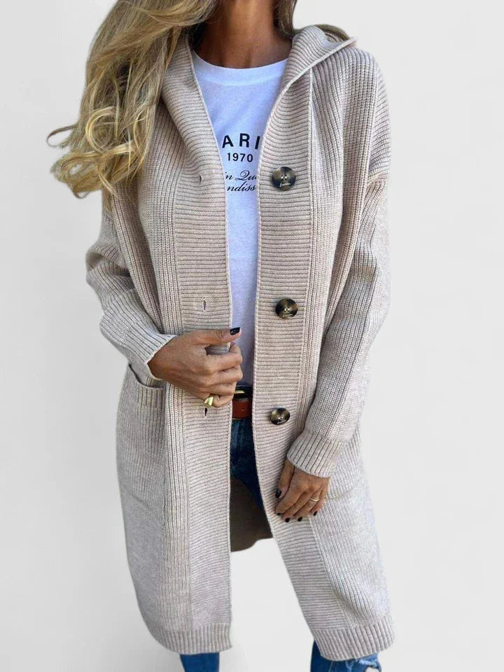 Women's Longline Button-Front Cardigan – Pockets