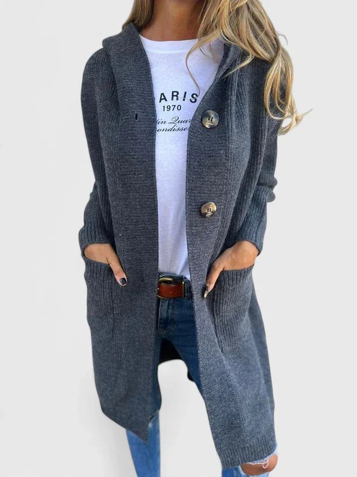 Women's Longline Button-Front Cardigan – Pockets
