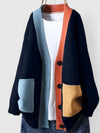 Women's Colourblock Knit Button-Front Cardigan